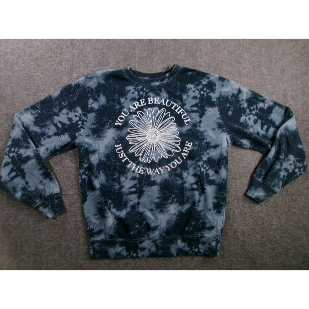 Sweatshirt Women Medium Blue Tie Die You Are Beautiful Just The Way You Are